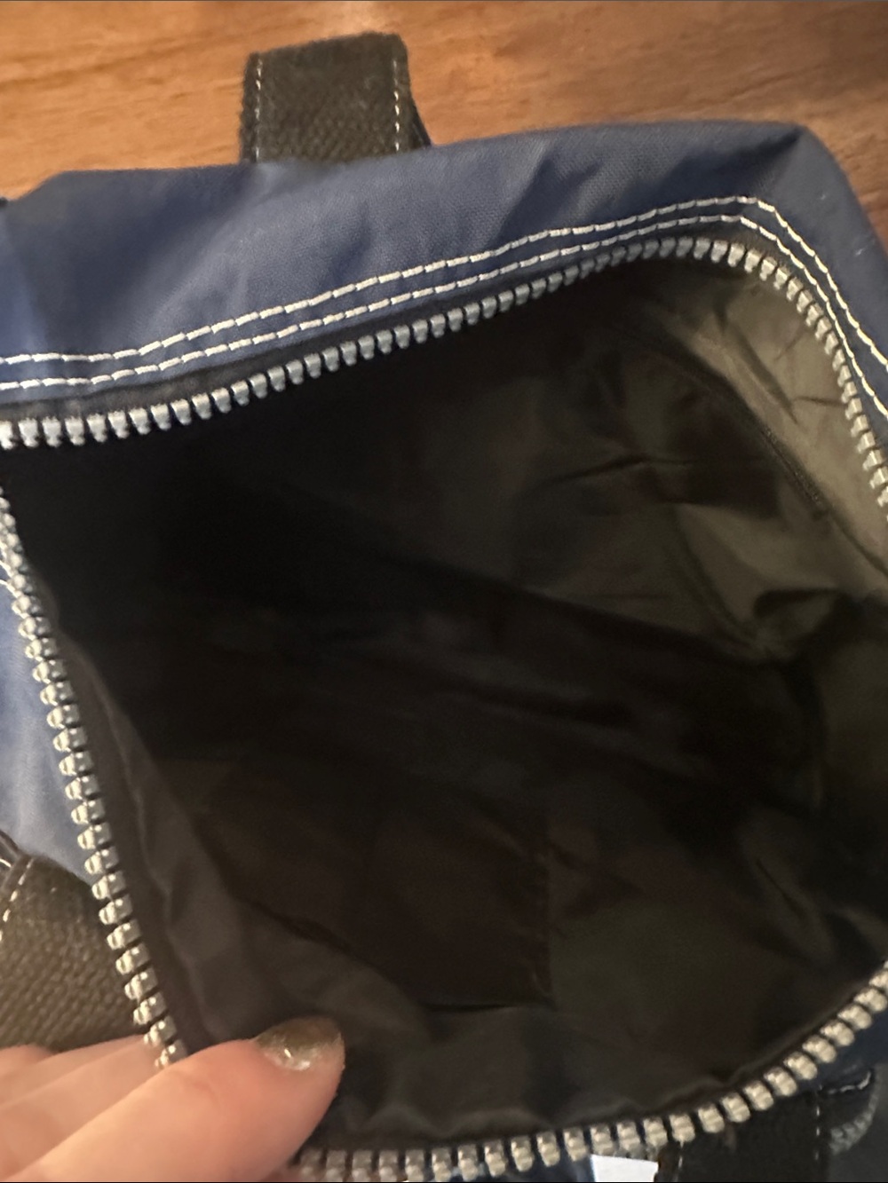 Kipling Navy Blue Nylon Messenger Bag with Yellow Logo - Picture 3 of 7